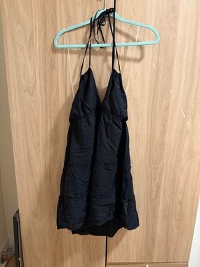 wild fable Black Halter Tiered Mini Dress